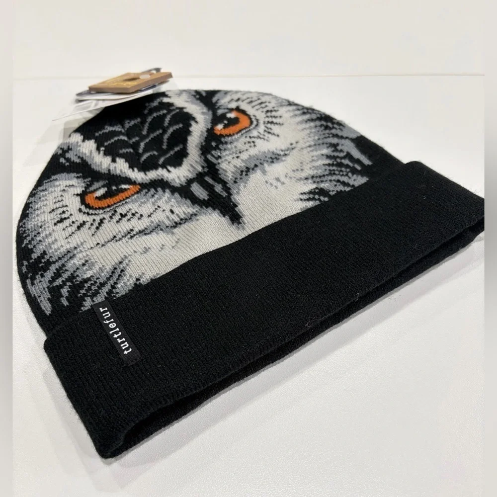Turtle Fur Claw Beanie Kids Eagle Black Hat 100% Acrylic Soft Cozy Winter NWT